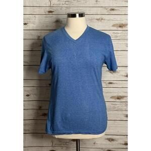 Alphabeta marled blue V-neck cotton-blend short sleeve t-shirt Size Large
